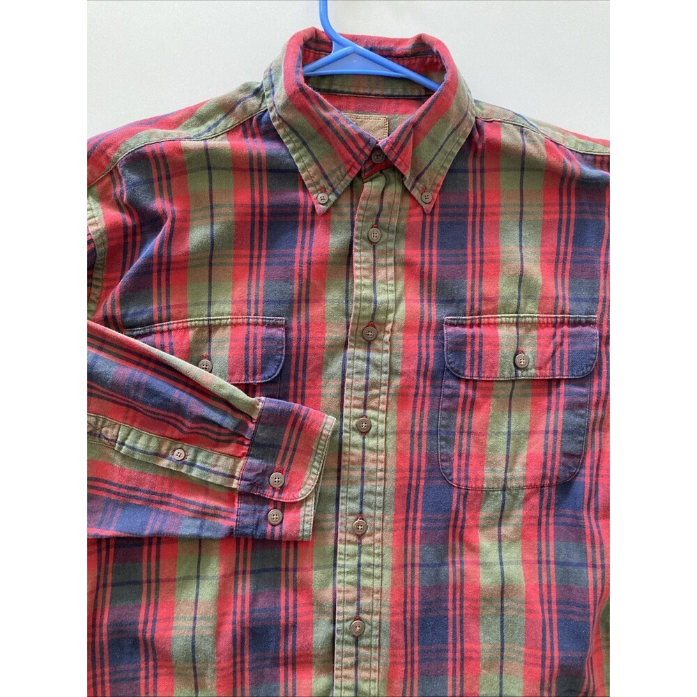 Duck Head Expedition Men’s L Button Down Plaid Long Sleeve Shirt 90s 100% Cotton
